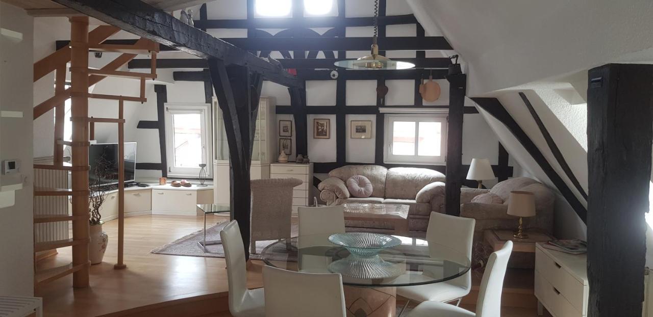Penthouse Im Historischen Fachwerkhaus Mit Grosser Dachterrasse An Zentralster Lage Boppard Exterior photo